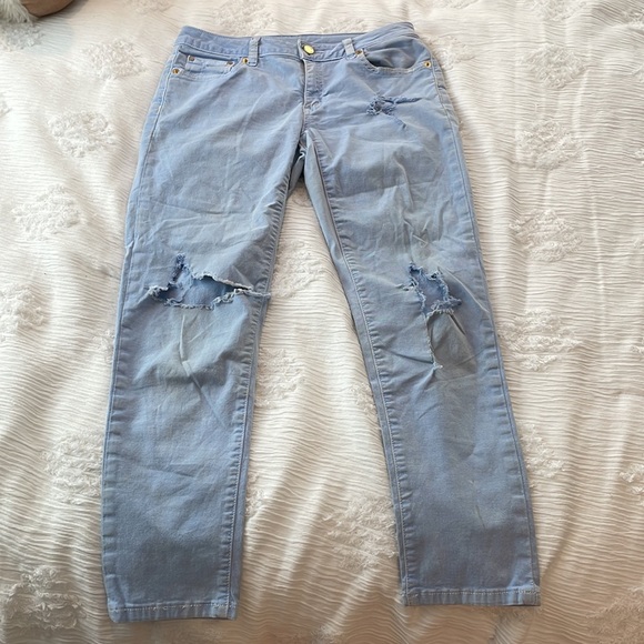 Michael Kors Blue Ripped Skinny Jeans Size 2 - Picture 2 of 5